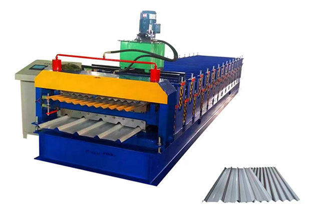 Trapezoidal roof roll forming machine